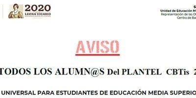 AVISO BECAS BENITO JUAREZ