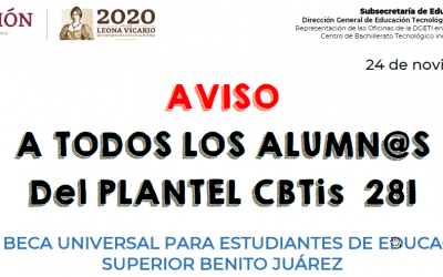 Aviso Becas Benito Juárez